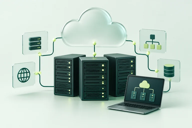 Illustration of connected cloud infrastructure